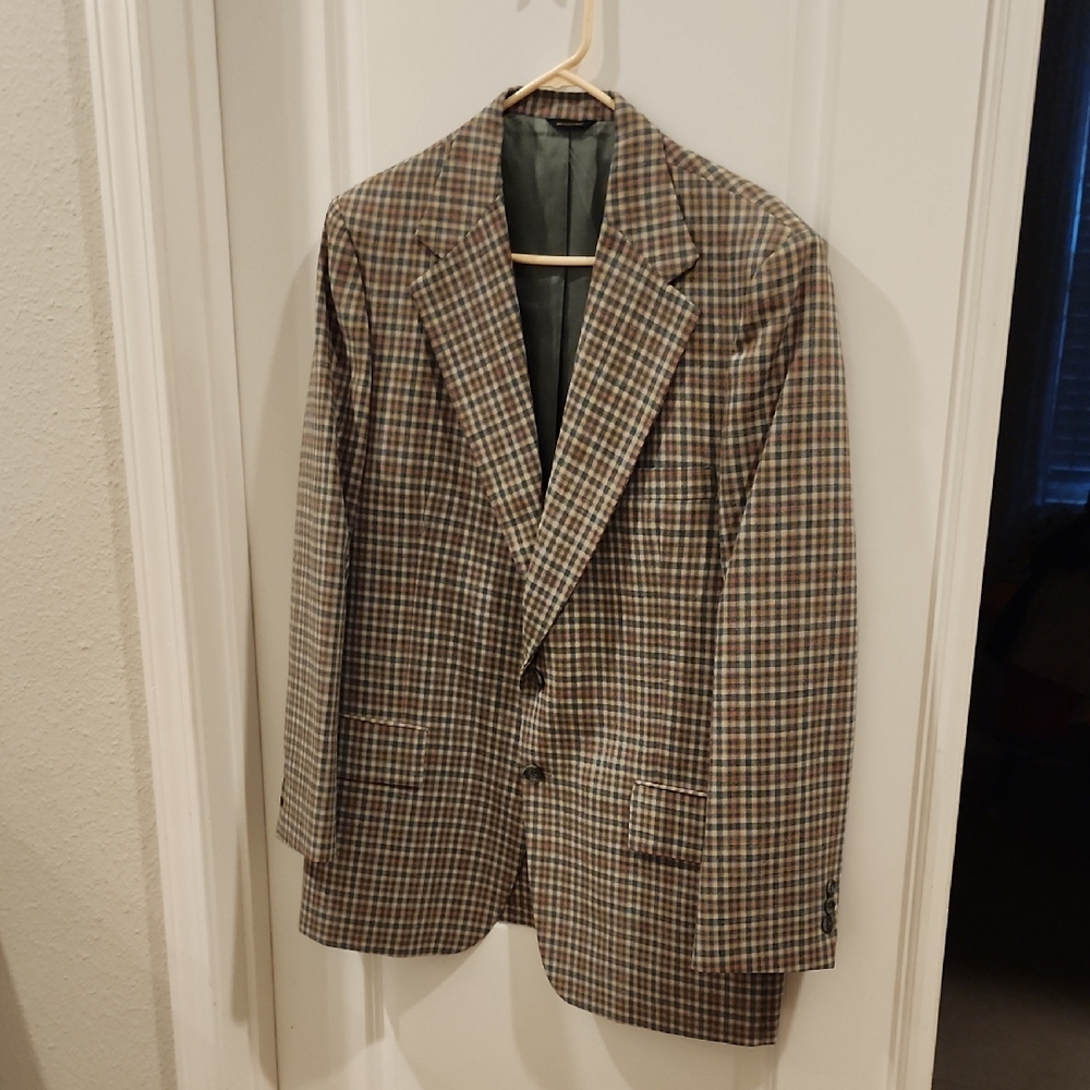 I'll Wear Your Grandad's Clothes!! 1970's Botany 500 Vintage Checked Blazer 44R